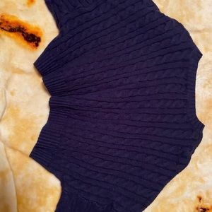 Altar’d state navy blue cropped wide knit sweater size medium